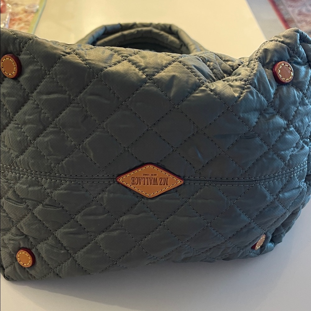 MZ Wallace Olive Quilted Tote. Small Metro Tote. Olive green - Picture 3 of 5